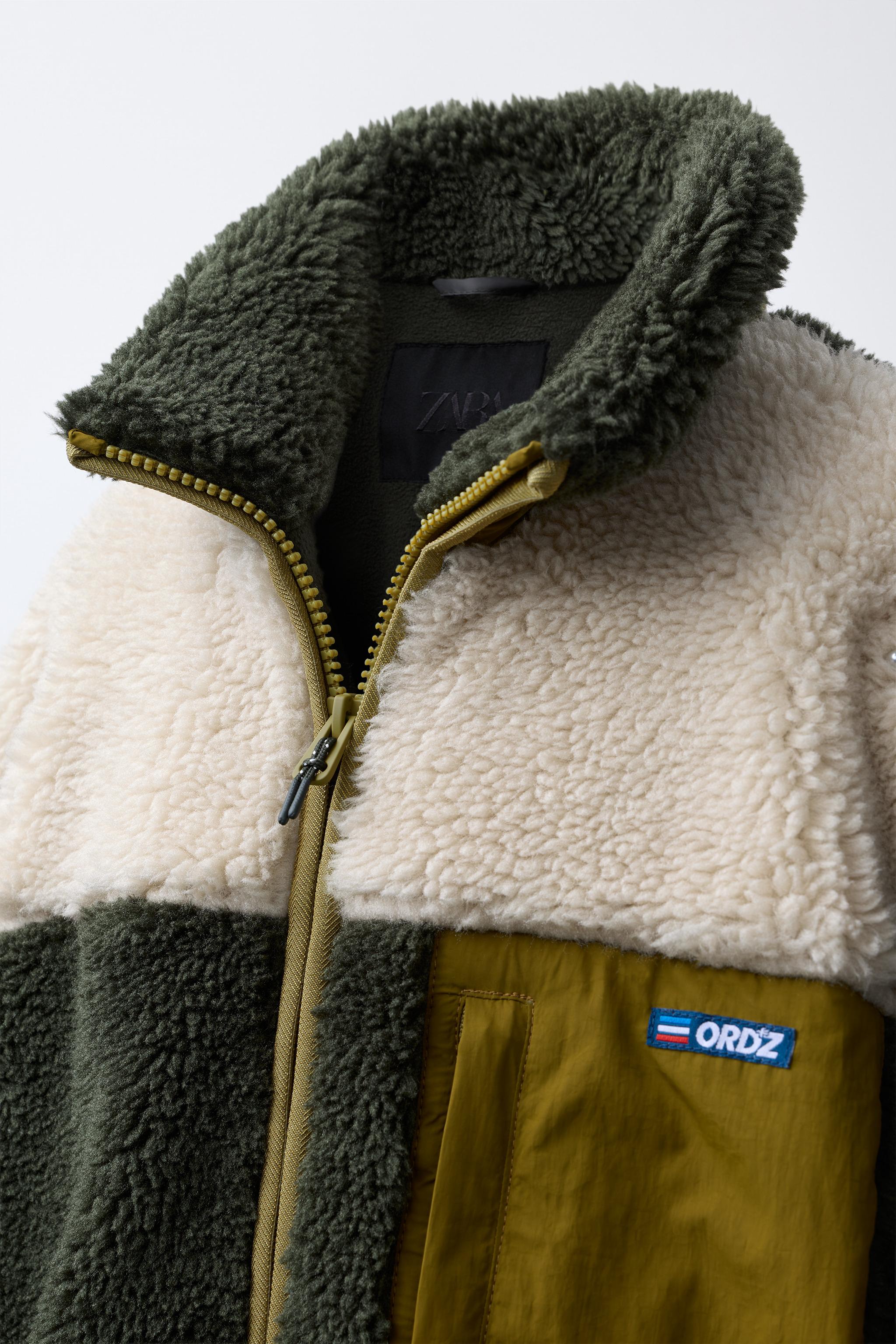 BLOUSON EFFET MOUTON COLOR BLOCK